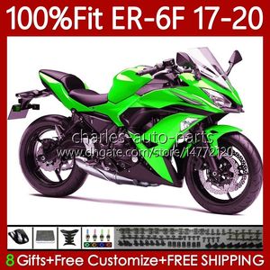 Carementi OEM per kawasaki ninja 650r ER6 f verde chiaro ER 6f 650 R ER-6F ER6F 17 18 19 20 BODYWORK 137NO.34 ER6-F 2017 2018 2019 2020 650-R 2017-2020 Kit per il corpo in iniezione stampo iniezione kit