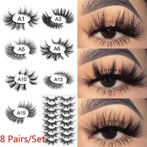 False Eyelashes Pairs 3D Mink Natural Volume Wispy Fluffy Makeup Fake Lashes Extension Handmade Multilayered Effect EyelashFalse