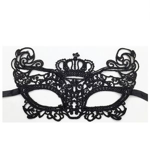 Mystery Crown Stereotyp Spitzenmaske Hohle Augenmaske Krone Halloween Weihnachten Maskerade Partyzubehör 220812