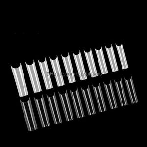 False Nails 500Pcs/Set C Shape Clear Half Acrylic Nail Tips Home Diy Art 10 Sizes Drop Delivery 2021 Topscissors Dhque