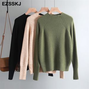 2019 chique casual chique grossa outono inverno de cashmere de cashmere de tamanho grande, mulheres quentes feminino lã solta blusas básicas y200722