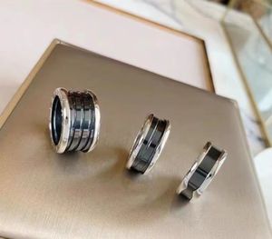 7mm 12mm Top Couples Band Rings Designer Rose Gold Sterling Sier Black White Ceramic Ring for Men and Womens Valentines Day Gifts