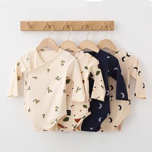 Baby Boy Girls Onesie Romper Floral Jumpsuits Ubrania Autmn długie rękaw Romper Kimonos Urodzone dziewczęta Stroje 220525