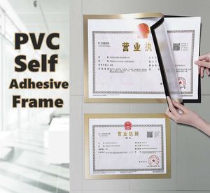 Självhäftande magnetisk A4-ram väggmonterad PVC-affisch Displaybräda Bildramskylthållare