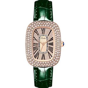 Luxo feminino relógios Designer relógios Senhoras tendência de moda Full Diamond Leather Strap Waterprop Quartz Watch Women Hfgh