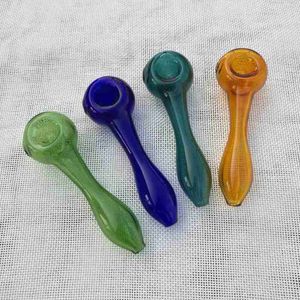 4 Inch Colorful Glass Hand Pipe Smoking Mini Dab Rigs Oil Burner Glass Pipes Glass Spoon Pipe Small Hand Pipes For Tobacco