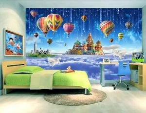 Wallpaper 3D Mural Construção Balão Papel de parede 3d Foto Murais para sala de estar Quarto TV fundo Wallpapers Decoração de casa Papel de Parede