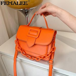 Shoulder Bags Fashion Thailand Style For Women Buckled Design Trendy Crossbody Girls Acrylic Chain Top Handle PursesShoulder