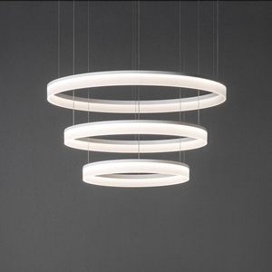 Hängslampor moderna ledljus cirkel runda hängande lampa akrylarmatur för matsal levande rum