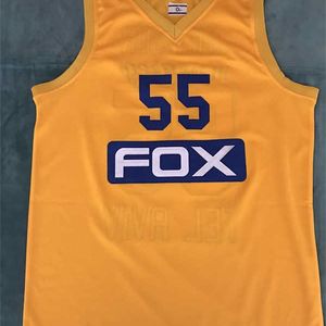 XFLSP Pierre Jackson # 55 Maccabi Fox Tel Aviv Euroleague Basquete Jerseys Bordado Bordado Personalizado Personalizado Qualquer tamanho e nome Jersey