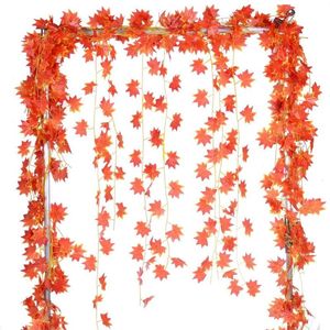 Flores decorativas coronas de 2.3m/pcs total 4 pcs gracias dando día hojas de otoño vides de boda falsas follaje jardín de bodas decora