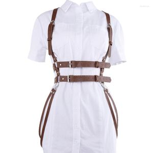 Belts Leather Suspender Belt Punk Harness Underbust Corset Top With Strap Waist Cincher Sexy Sculpting BeltBelts Fred22