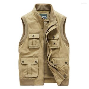 Coletes masculinos coletes de traje de zíper com zíper de colarinho de colarinho de gola sem mangas Casual Casual Casual Pocket Machoat para roupas steampunk 2022 Kare22