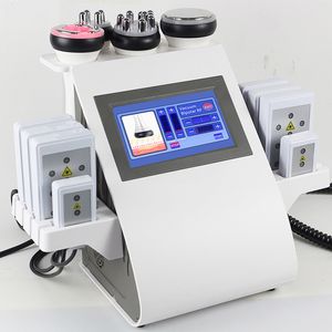 NY PRO 6IN1 40K CAVITATION RF LASER VACUUM SLAMN System Skönhet Salongutrustning Ultrasonisk radiofrekvens Celluliter Borttagning Kroppsformning Skin åtdragning