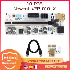 Computerkabelanschlüsse 5/10 Stück VER010-X PCIe X1 bis X16 Riser-Karte PCI-E 1X 16X USB 3.0 PCI Express-Erweiterung für Grafiken ETH BTC Mini