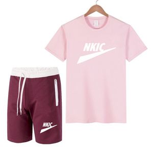 2022 neue Trainingsanzug Männer Sets Sommer 2 Stück Sportswear-Set + Gym Fitness Sport Shorts Casual Brief Druck Polo Schweiß anzug