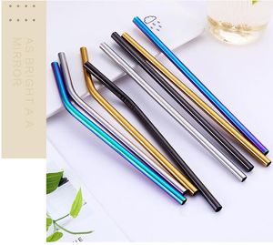 8MM Ordinary Polishing 304 Stainless Steel Reusable Drinking Straws For Home Party Wedding Bar Drinking Tools Barware 3 Size Select