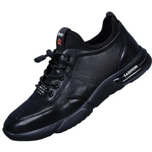 Moda Homens Running Sneakers Originals Dress Sapatos Baixo Top Elastic Band Black PU Design de couro Leve Comfy Fitness Walk Casual Atlético Atlético Sapatos UE 39-44