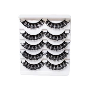 5pairs D Curl False Wimperngraus frei natürlicher russischer 3D -Faux -Nerz -Wimpern Wispy Dick Long Eye Wimpern Verlängerung Make -up