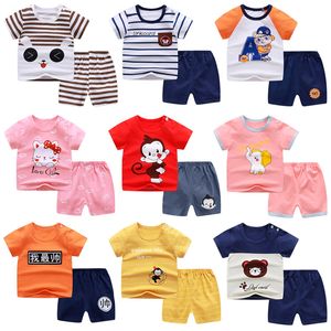 Casual Kids Clothes 2 Piece Set Clothing Sets Green Cool Girls T-shirt Shorts Boys Tracksuit Children Baby Clothes 269 E3