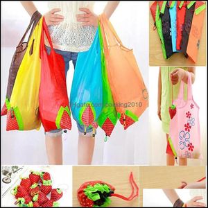 Arts And Crafts Arts Gifts Home Garden Cute Stberry Shop Bag Foldable Tote Eco Reusable Storage Grocery Friendly Drop Delivery 2021 Ou5Ak