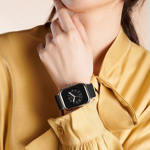 Klassische Uhr für Damen, analog, Lederarmband, Quarz, runde Uhren, minimalistische Armbanduhr, elegante Damen-Armbanduhren, Montre de Luxe, modische Uhren, Farbe 4
