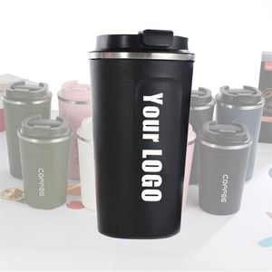 Personalize presentes de café em aço inoxidável duplo espessado de caneca de carro grande térmico Thermo Cup Thermo Flask 220704