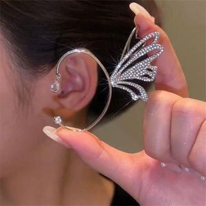 Parafuso de encerramento Back Boretfly Butterfly Ear Clipe Fanco de piercha de piercing para mulheres que brilham zircão de manuquim de moda joalheria-on