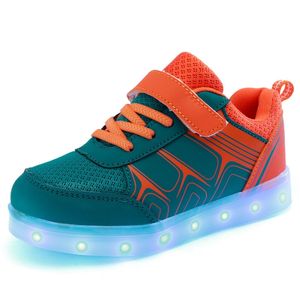 JawayKids Spring Summer Children LED Shoes USB charging glowing sneakers Breathable Kids Casual Shoes for boys and girls 220520