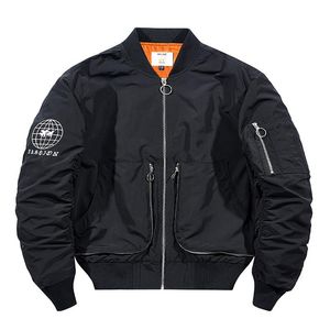 Herrjackor svart bomber jacka män mode streetwear hip hop höst flygpilot plus storlek 4xl herrvindbrytare