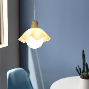 Pendant Lamps Contemporary Creative Flower Restaurant Bar Aisle Light Bedroom Bedside Single Head Log Acrylic Glass Small