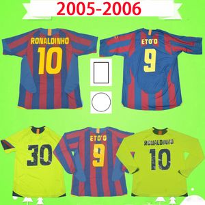 Ronaldinho Retro Soccer Jerseys Home Away Classic Vintage piłki nożnej Xavi Deco Eto o Camiseta de Futbol Z Plaster Cup Wersja League S XL