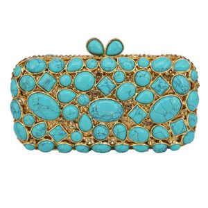 NXY Evening Bags Luxury gem Women Party Purse Emerald Evening Bags Day Clutches for Ladies Wedding Bridal A29 0428