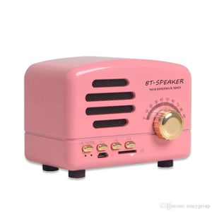 Scatole per altoparlanti Hi-Fi calde Retro Scheda conveniente Compatibile con la radio Mini altoparlanti Bluetooth senza fili Bluetooth 4.2 / TF card / AUX / FM Regali per bambini