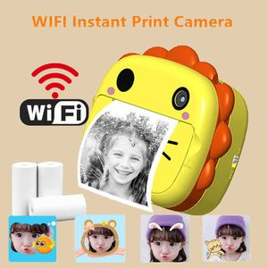 WiFi Instant Térmico Impressão Térmica Photo Digital Câmeras Crianças Toy Child SD Video Video Birthday Gift