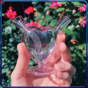 Pink Heart Joint Head Glas Wasserbong Öle Wasserpfeifen Dicker Mini Smokine Pipe Blunt Bubbler 3 Zoll