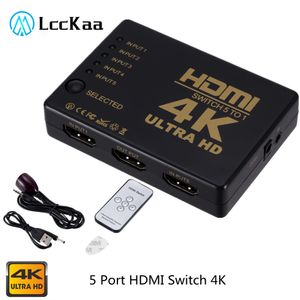 Wholesale hdmi port hd for sale - Group buy LccKaa HDMI compatible Switcher K HD1080P Port HD Switch Selector Splitter With Hub IR Remote Controller For HDTV DVD TV BOXf
