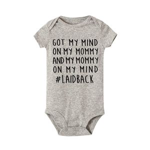 Got mind on mommy print Säuglingsspielanzug Kleidung geboren Baby Junge Mädchen Overall Kurzarm Kleinkind Strampler Overalls 220622