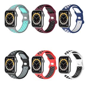 Tiras de silicone para banda de relógio Apple 44mm 40mm 41mm 45mm Sofe Rubber Watch Bracelet Acessórios Iwatch 3 4 5 SE 6 7 Smart Strap