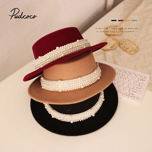 2 6T Infant Kids Neonate Retro Top Hat Autunno Inverno Bambini coreani Fat top Pearl Elegant Vintage Caps 220630
