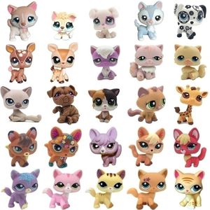 LPS CAT Sällsynta söta leksaker Standing Short Hair Cat Original Kitten Husky Puppy Dog Animal Old Bobble Head Toys 220815