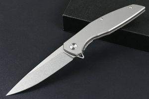 R8124 Flipper складной нож D2 Серый титановый покрытие лезвия CNC TC4 TITANIUM сплаво