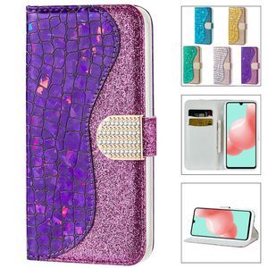 Bling Glitter Custodie a portafoglio da donna Custodia a vibrazione per Samsung S6 S7 S8 S9 S10 S20Plus S20Ultra Note 10 Pro 20 Ultra Cover