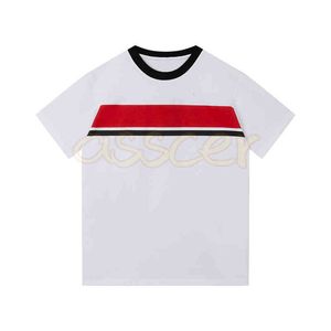 T shirts clothes Mens Summer t Shirts Fashion Womens Black Red Contrast Color Tees Men Vintaga Off-the-shoulder Short Sleeve Tops Asian Size S-2xl