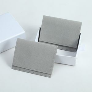 20st Gray Microfiber Jewelry Pouch Suede Velvet Small Envelope Bag smycken Packaging Pouch Bulk Bags for Business