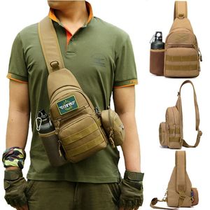 Military Tactical Sling Bag Men Outdoor Hiking Camping Shoulder Bag Army Hunting Fishing Bottle Pack Chest Sling Molle Backpack 220324