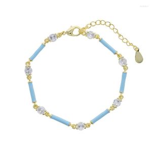 Link Chain 4MM Natural Stone With Enamel Bracelet On Hand For Women Jewelry Party Wedding Luxury Gift Set Colors Kent22