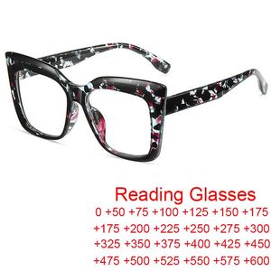 Solglasögon överdimensionerade fyrkantiga blomma läsglasögon recept kvinnor optisk dator glasögon retro klara lins för vy plus sunglasses