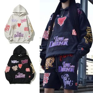 Шаллеры Мужские женские толстовка мужская одежда High Street Foam Print Print Hood