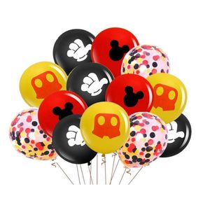 Party Decoration 12 cal Cute Cartoon Mouse Movie Red Yellow Black Latex Balony Dzieci Zabawki Confetti Ballon Baby Shower One Year Globs